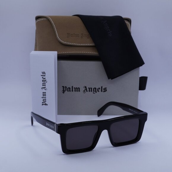 Palm Angels PERI109 NAPA 1007 Square Sunglasses - Black/Grey - Picture 1 of 9